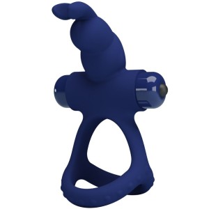 PRETTY LOVE - LUCHITO DOUBLE VIBRATING RING RABIT BLUE